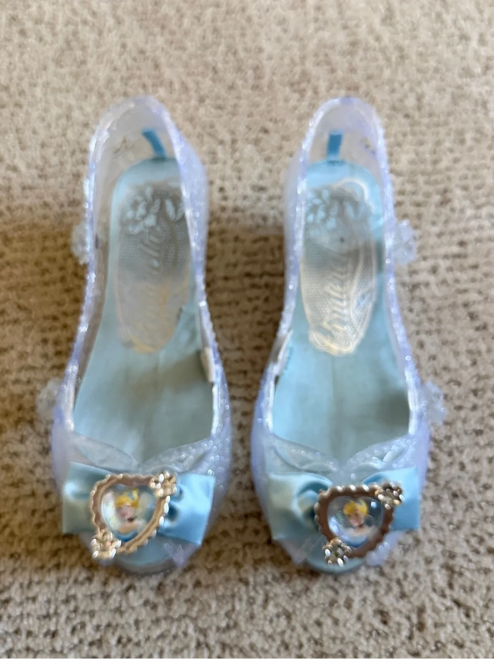 Cinderella Glitter Blue Bow Dress Shoes for Kids